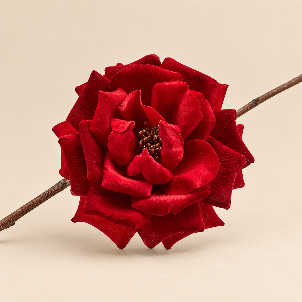 Rosa Rossa in Tessuto Ø16 cm