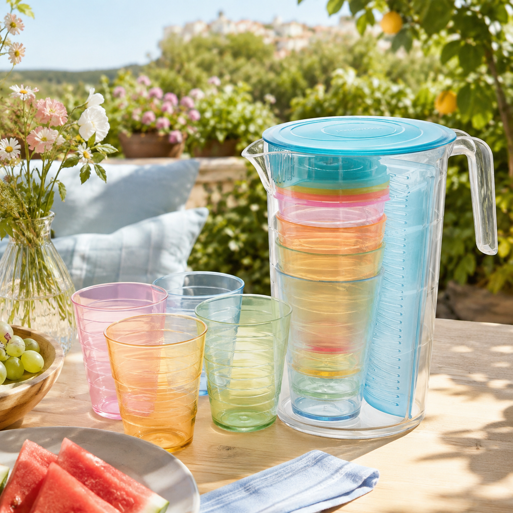 Caraffa Tescoma MyDrink con 4 Bicchieri e Coperchio – 2,5 L