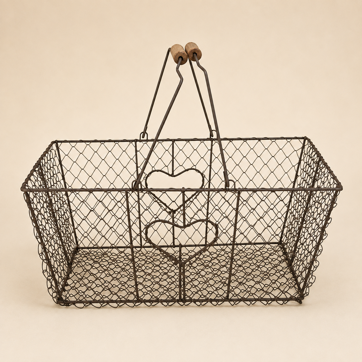 Cestino Cuore in Ferro – 38 x 28 x H 16 cm