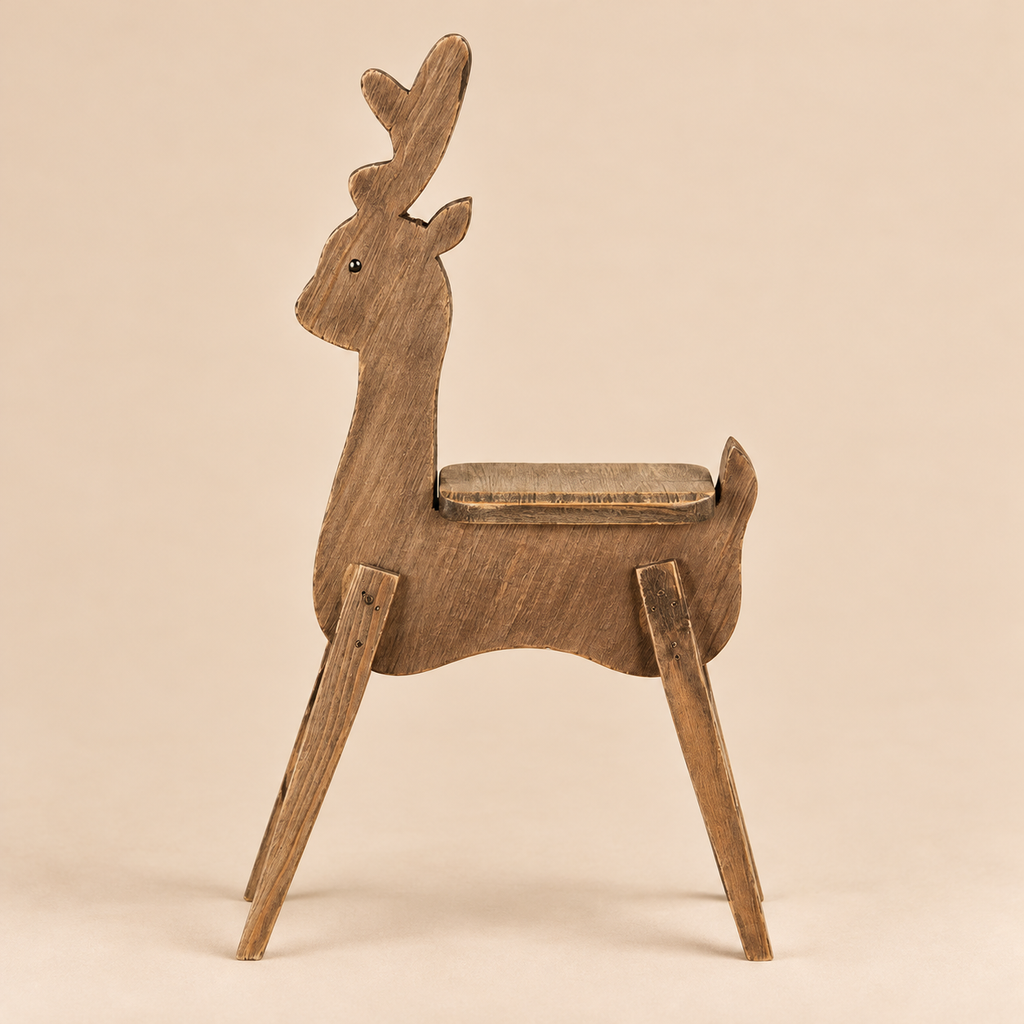 Renna Decorativa Natalizia in Legno Marrone Stile Rustico 42 x 15 x H69 cm