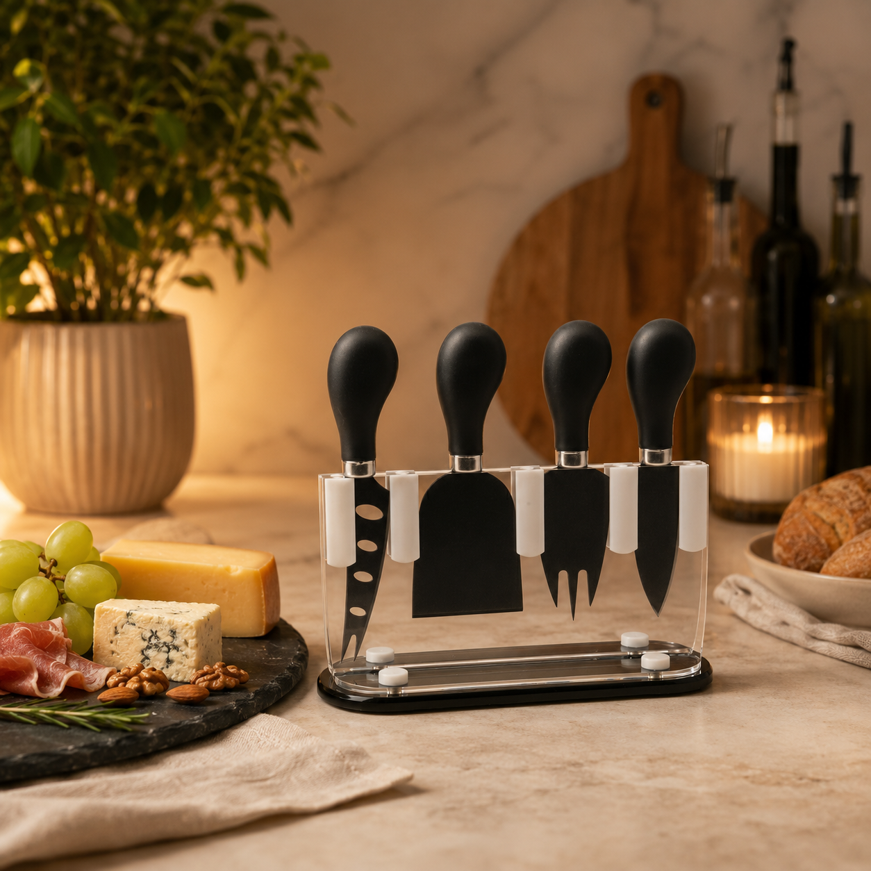 Ceppo coltelli Formaggi Slice&Dice Nero