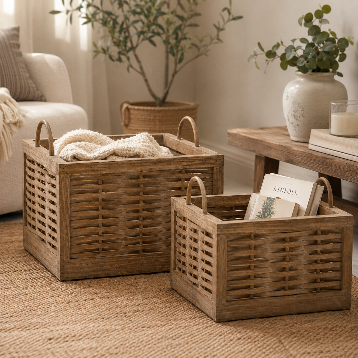 Cesta Quadrata con Manici – Varie Dimensioni