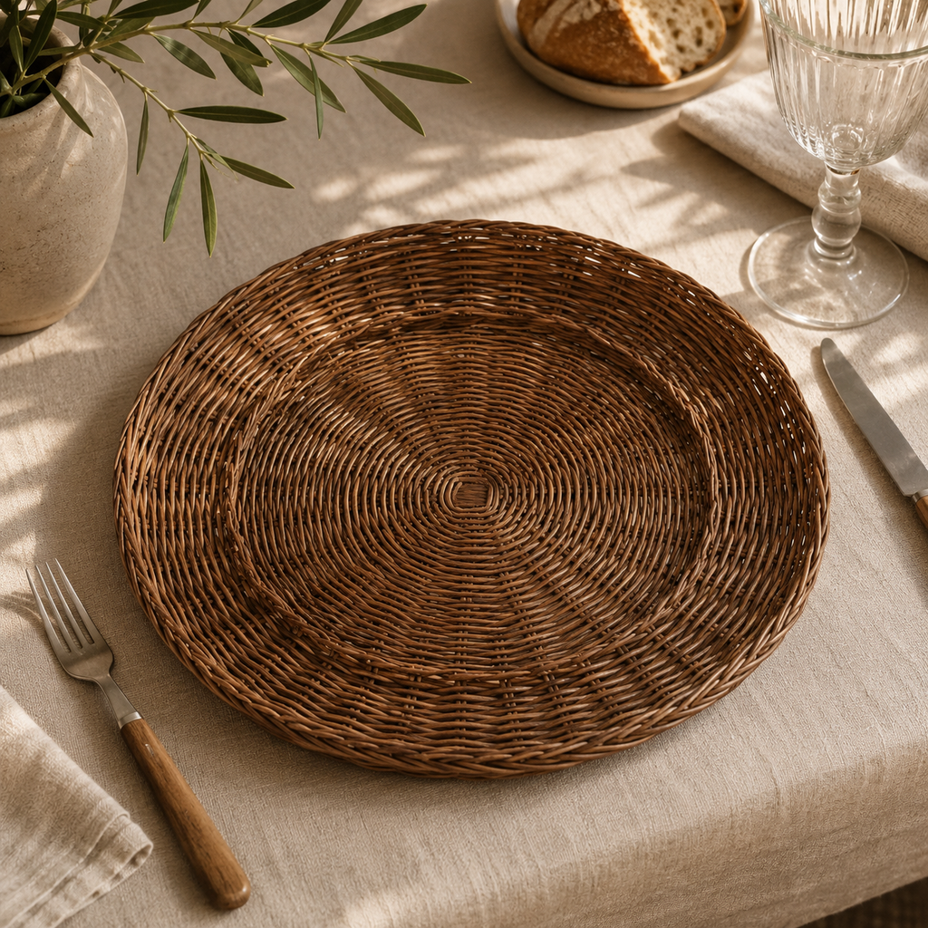 Vassoio sottopiatto rattan "Leonora"