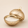 Candela Profumata Sfera di Natale "Foglie" oro 13cm