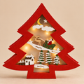 Albero di Natale Decorativo Luminoso in Legno Rosso 21 x 21 cm (Seconda Scelta)