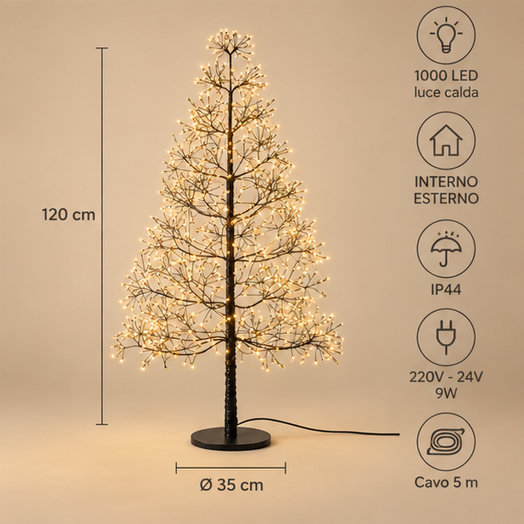 Faggio Luminoso 1000 LED EDG  h.120cm