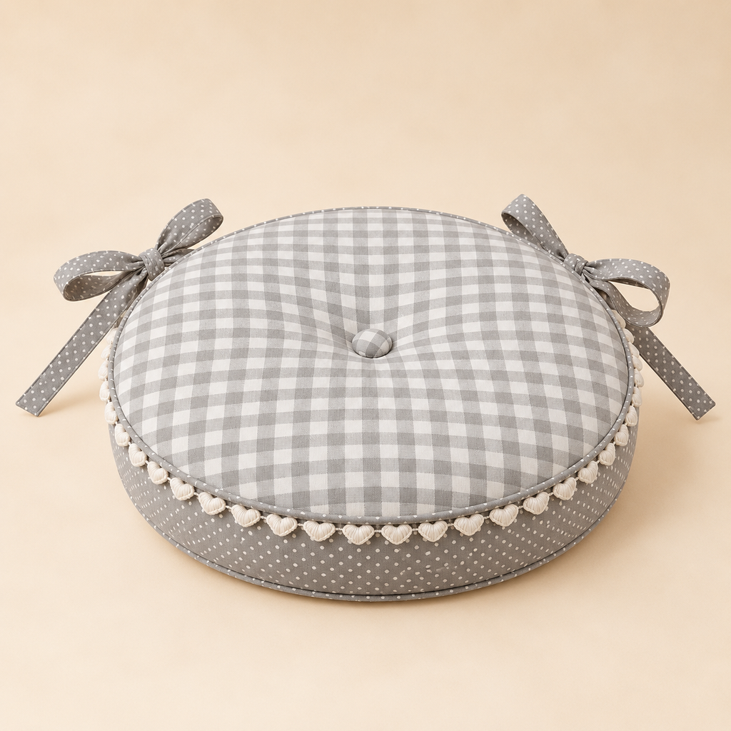 Cuscino sedia tondo Basic Heart grigio