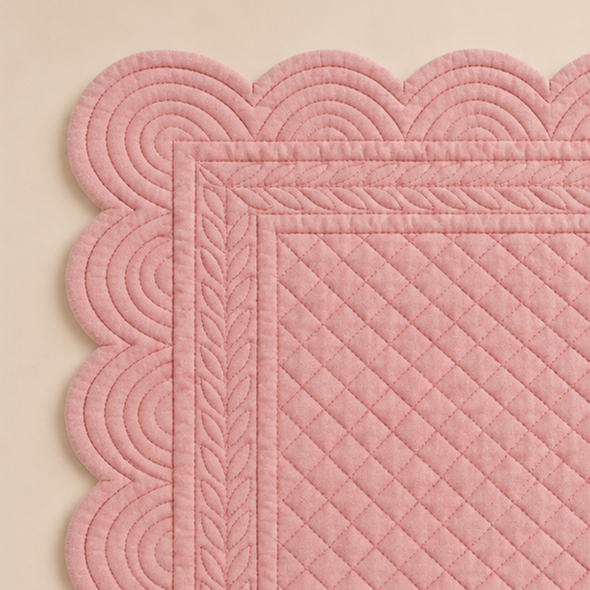 Tovaglietta Americana Rettangolare Rosa in Cotone 35 x 50 cm - Collezione Carmen