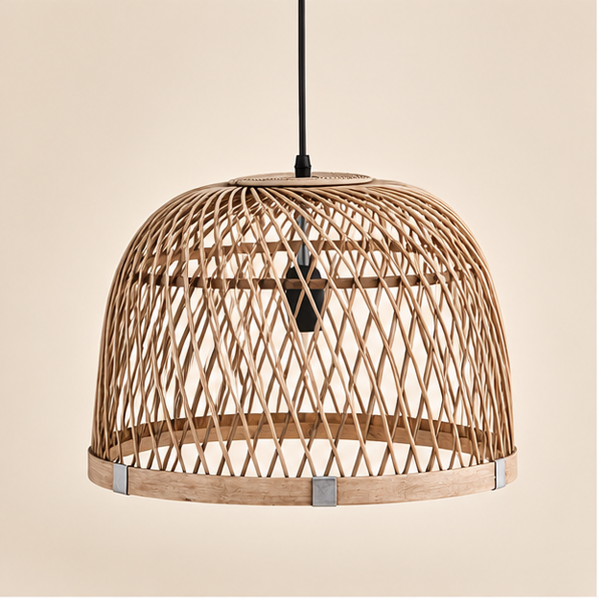 Lampadario Rattan Cupola Ø 41 x H 29 cm