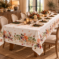 Tovaglia UVA SPINA 150x320 cm in Panama 100% Cotone con Stampa Digitale Floreale e Bacche – Made in Italy