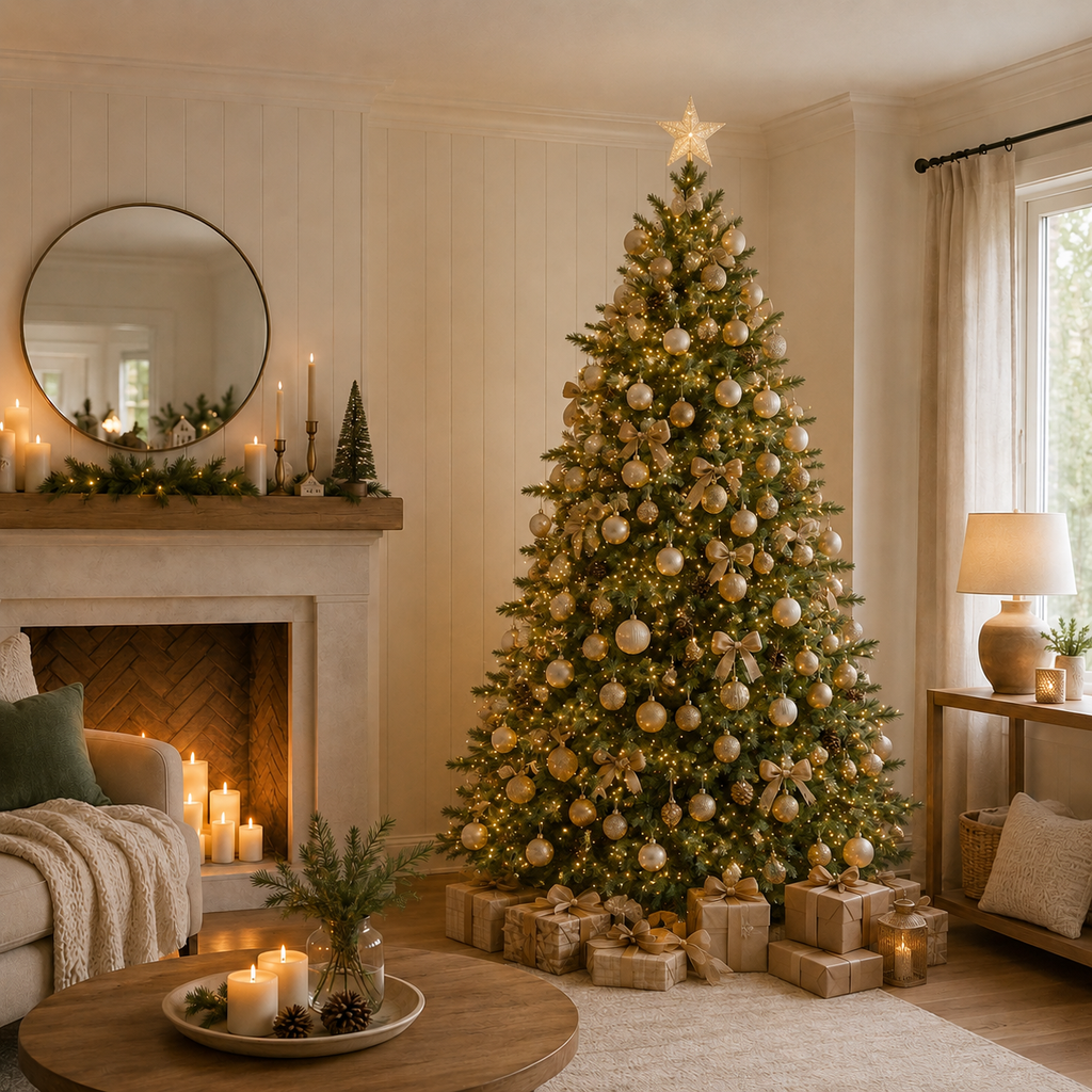 Albero di Natale Argentato EDG con 4000 Mini LED h.210 cm