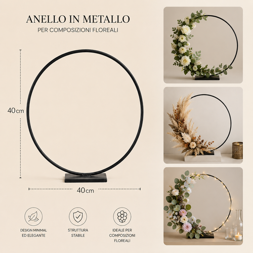 Anello Decorativo in Metallo Ø 40 cm