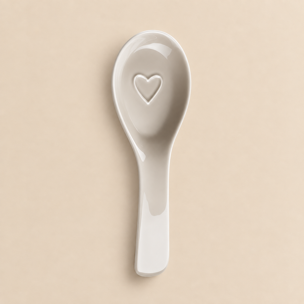 Poggiamestolo in Ceramica con Cuore 9,5 x 25 cm