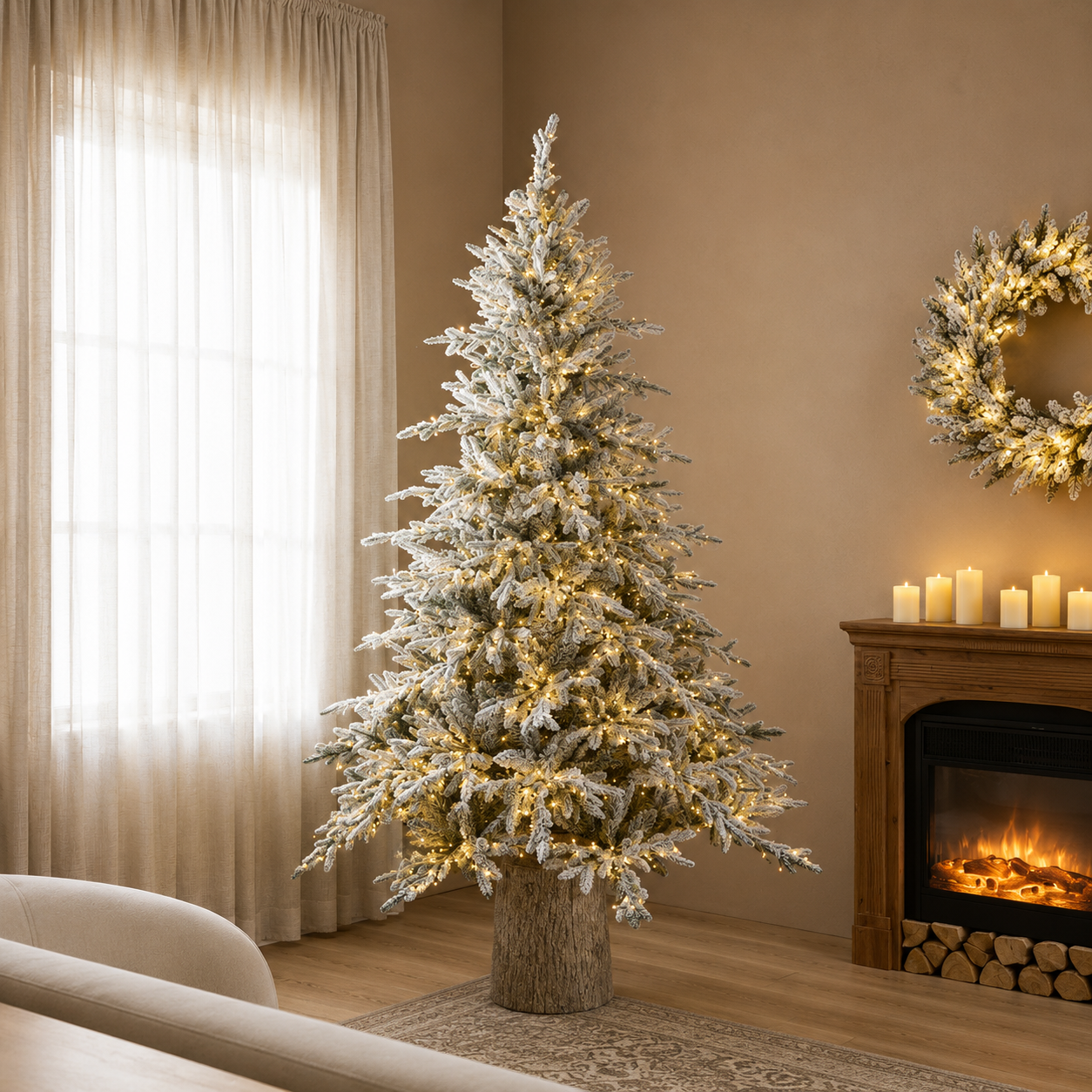 Albero di Natale innevato Cortina EDG 2026 con 2500mini LED h.210cm con BACCHETTA MAGICA