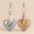 Portachiavi Cuore con Paillettes e Nappa