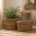 Cesto coprivaso Ovale in Rattan con Manici – Disponibile in 2 Dimensioni