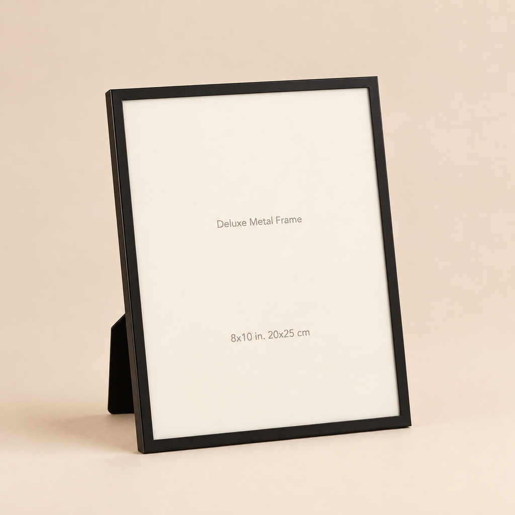 Portafoto Bordo Fino Large in Metallo Nero – Cornice Fotografica 20 x 25 cm