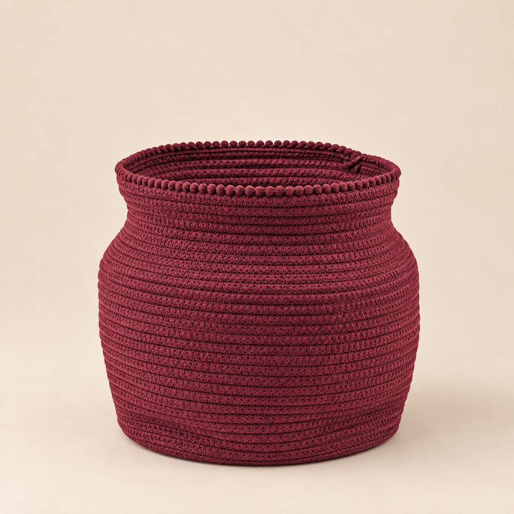 Cesto in Cotone Burgundy – Ø 24 x H 26 cm