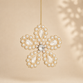 Decoro Fiore con Gemme Oro – 13 cm