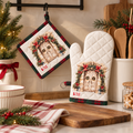 Set Guanto da Forno e Presina Natalizia – Christmas is Coming con Portone Decorato e Fantasia Tartan