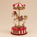 Cavallo da Giostra Decorativo Bianco e Rosso H 24 cm Ø 12 cm - EDG