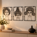 Decorazione da Parete Volto in Metallo Nero 30 x 35 cm - EDG