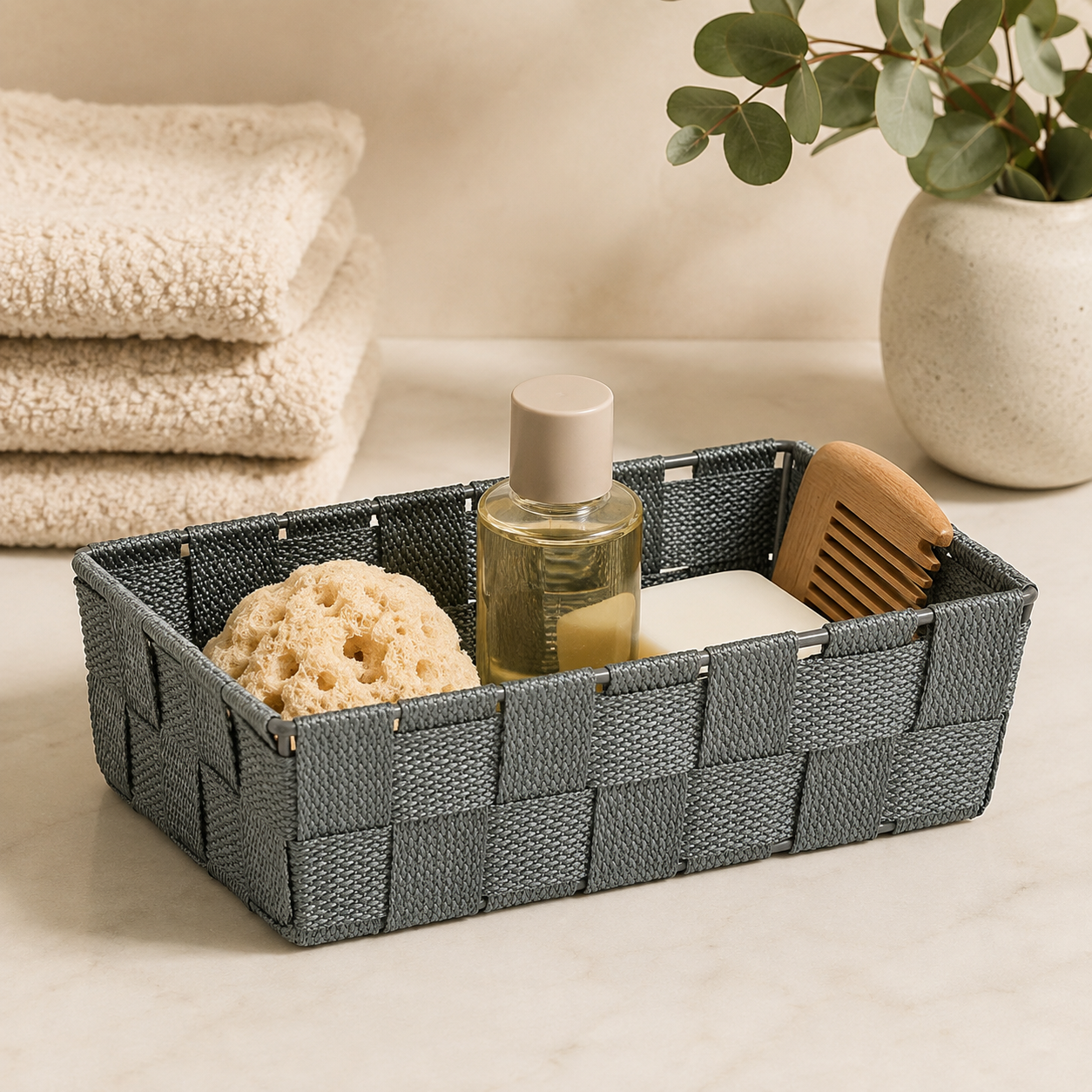 Cestino Kela Alvaro Grigio – 15 x 6 x 23 cm