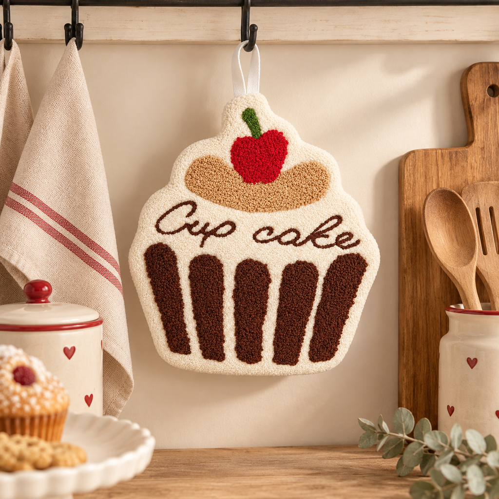 Presina da Cucina Sagomata Cupcake Beige 20 x 22 cm