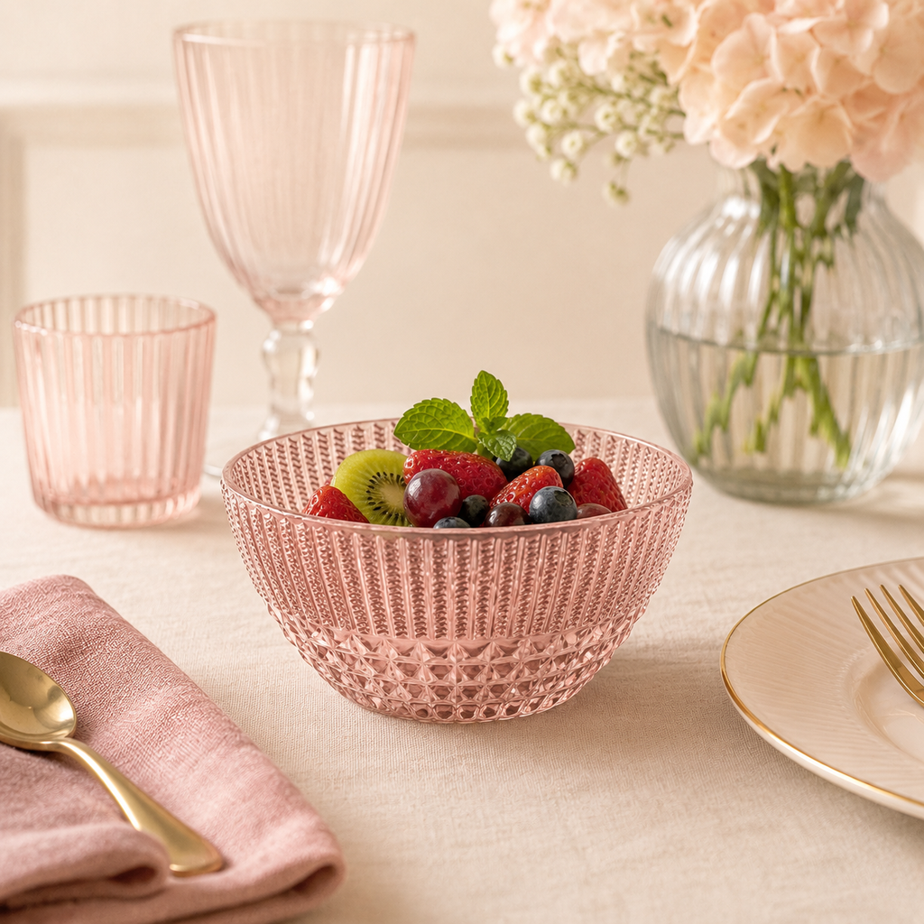 Coppetta Frutta Chic & Zen Cipria in Acrilico – Ø 12,5 x H 6,5 cm Cipria