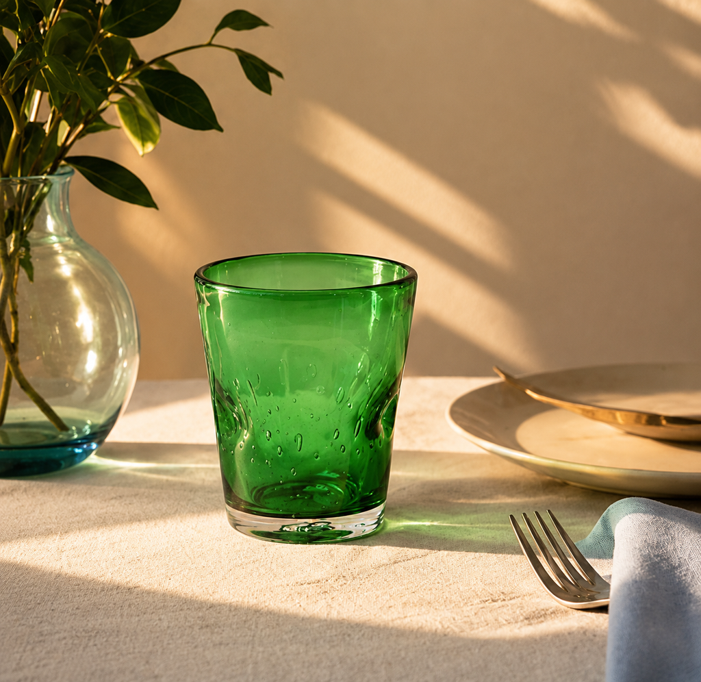 Bicchiere in vetro soffiato Memento Dune Glass Emerald