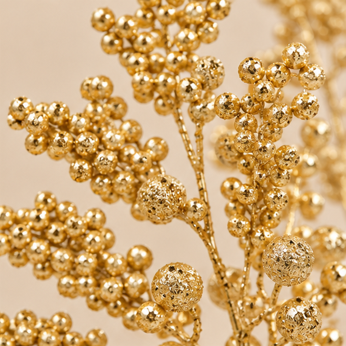 Ramo Bacche Glitter Oro H 83 cm - EDG
