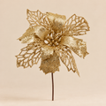 Pick Poinsettia Natalizia Oro Glitter H 20 cm