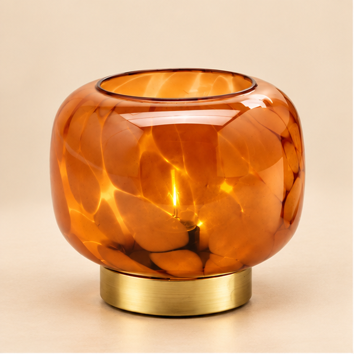 Lampada da Tavolo Joplin EDG in Vetro Ambrato H 14 cm