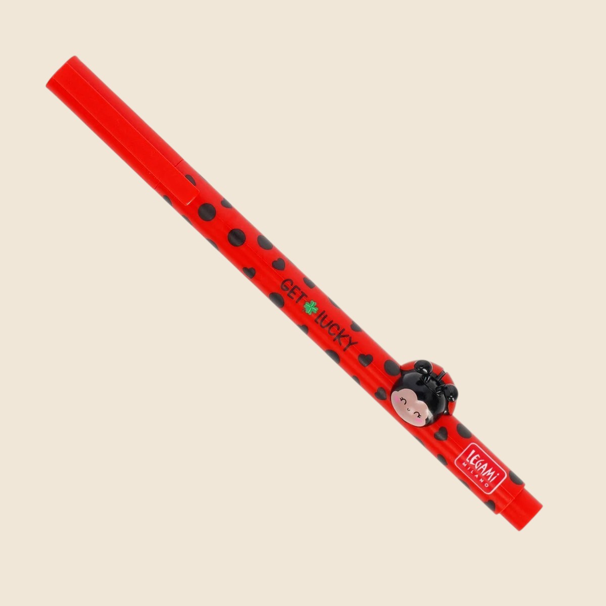 Penna Gel con Animaletto Decorativo Ladybug ’Get Lucky’ - Lovely Friends Cartoleria