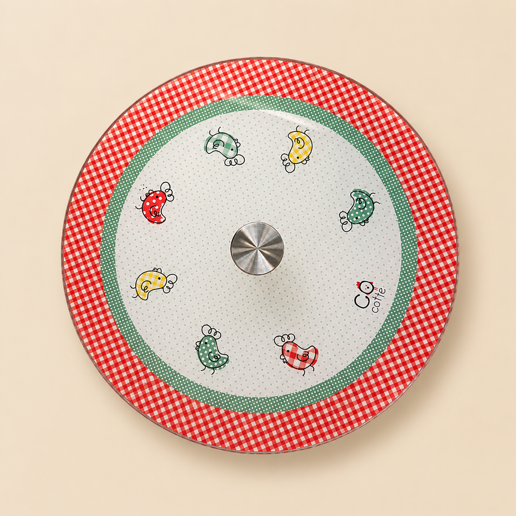 Piatto Girevole in Vetro e Acciaio Cocotte mod.1 Ø 28 cm