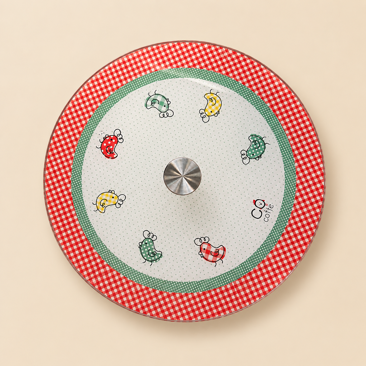 Piatto Girevole in Vetro e Acciaio Cocotte mod.1 Ø 28 cm