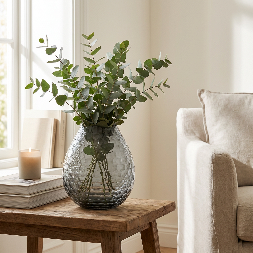 Vaso bombato esagoni fumè h.23