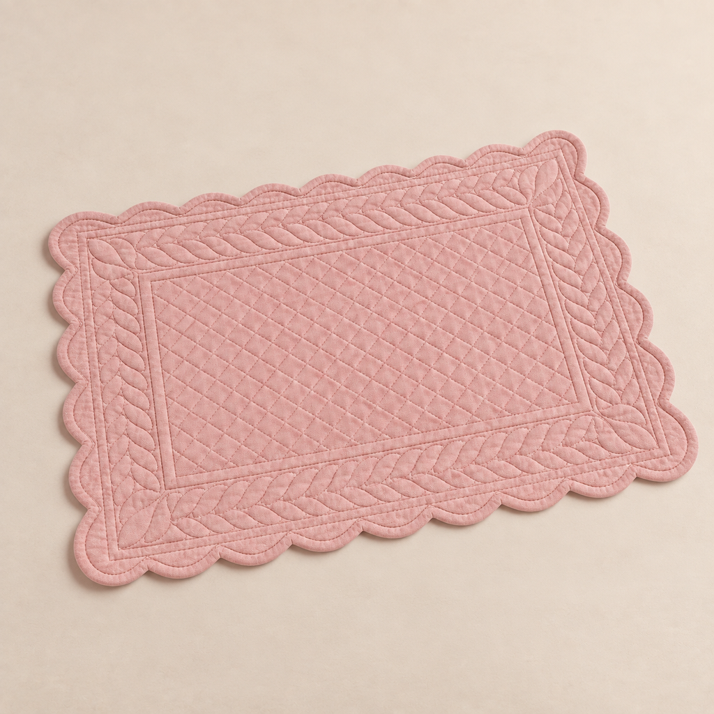Tovaglietta Americana Rettangolare Rosa in Cotone 35 x 50 cm - Collezione Carmen