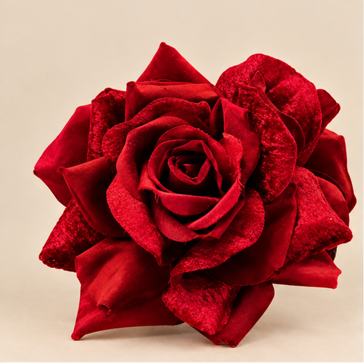 Rosa Rossa in Velluto con Clip Ø15 cm