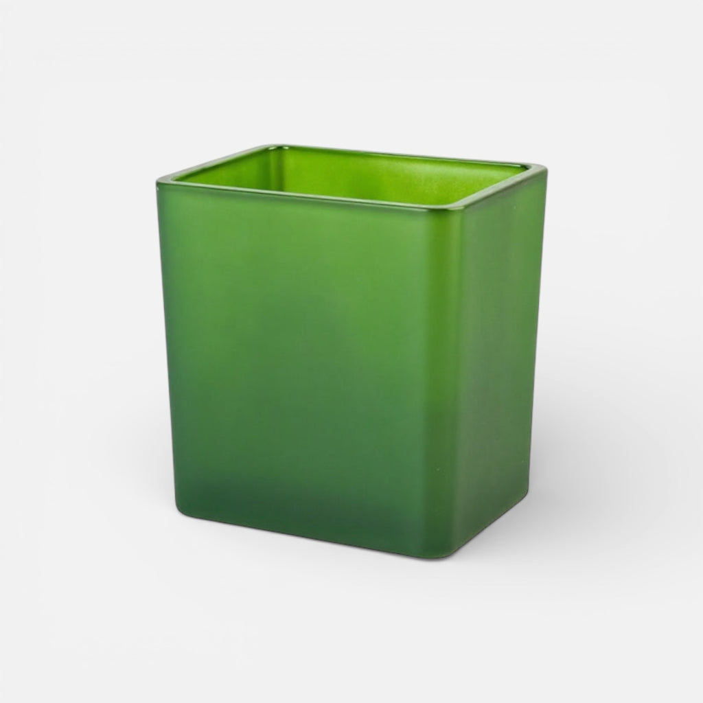 Vaso quadrato verde opaco 14cm