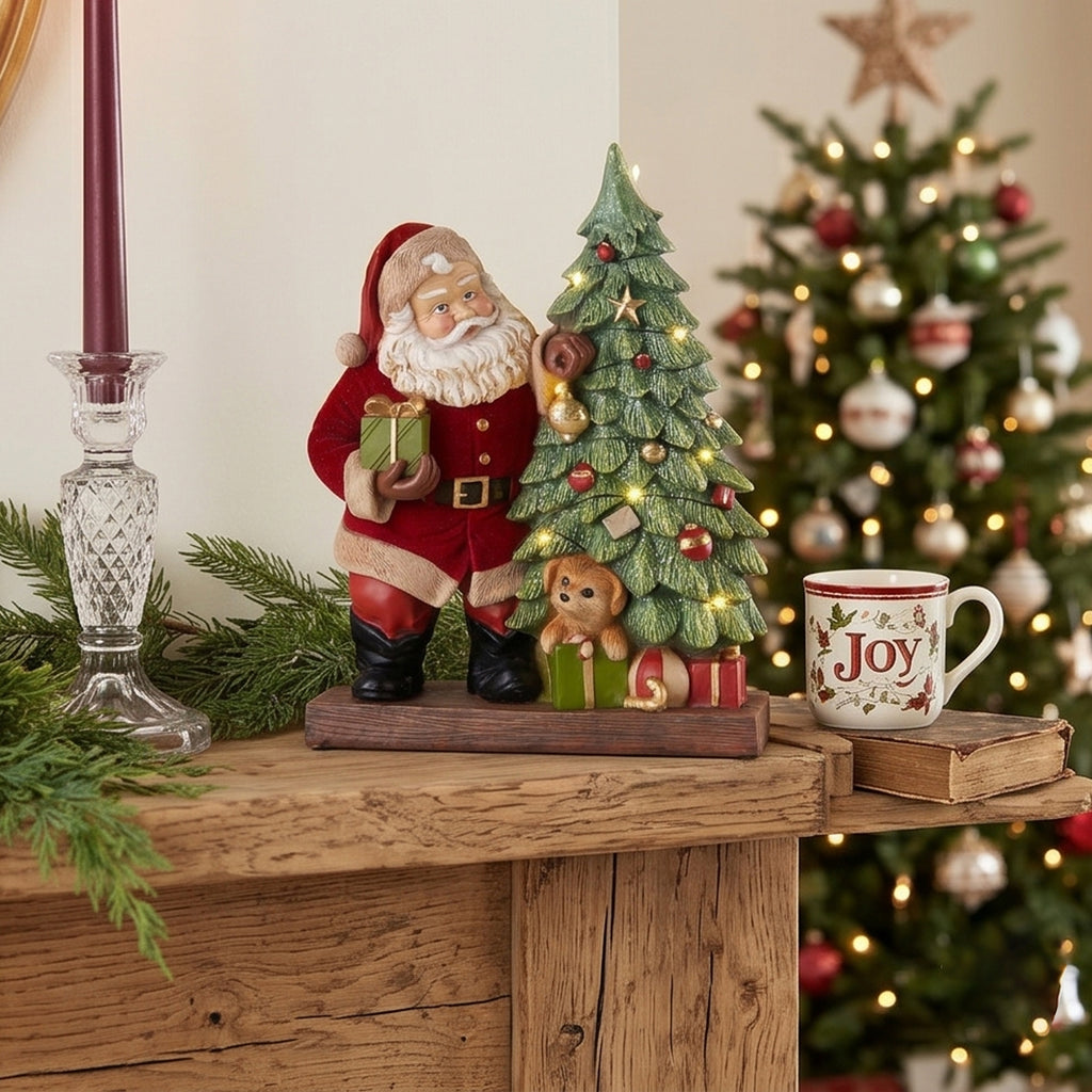 Babbo Natale con led Happy Santa albero di Natale