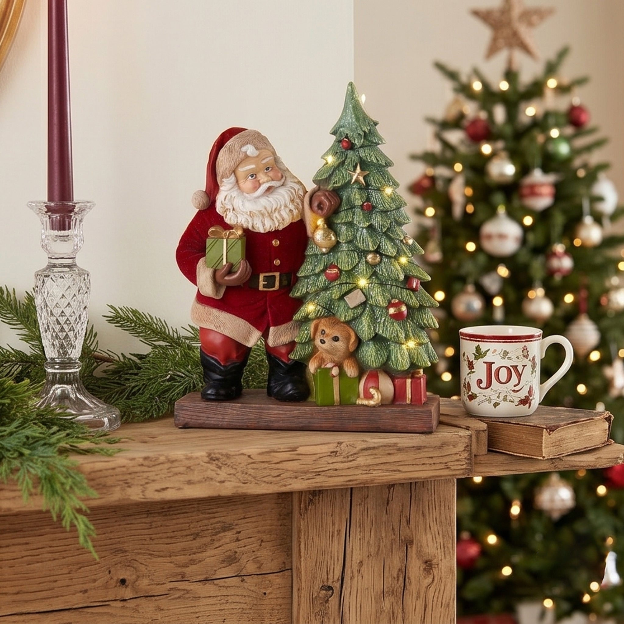 Babbo Natale con led Happy Santa albero di Natale