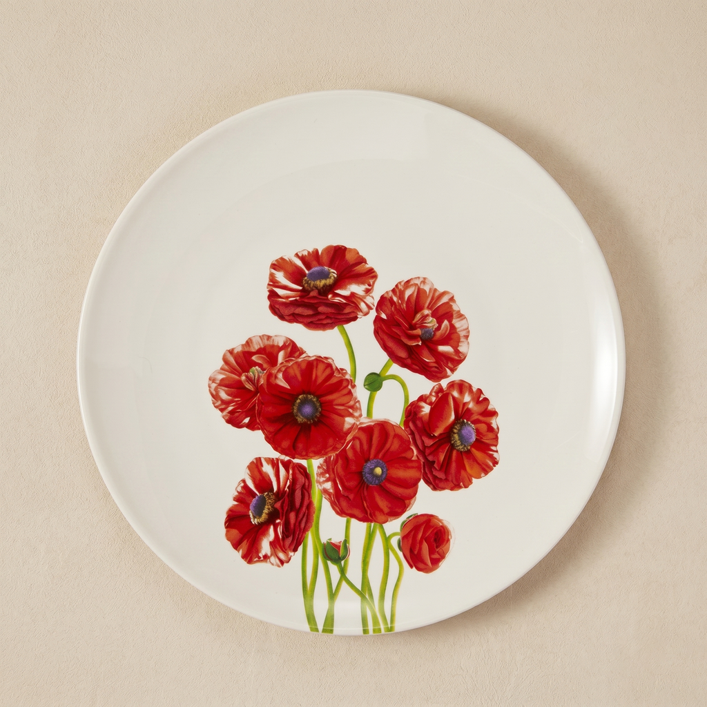 Set 2 piatti piani 23cm "Floriade" papaveri