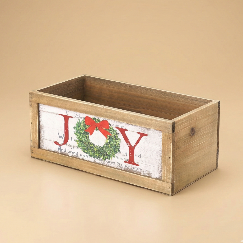 Cassetta Decorativa Natalizia in Legno “JOY” 32cm