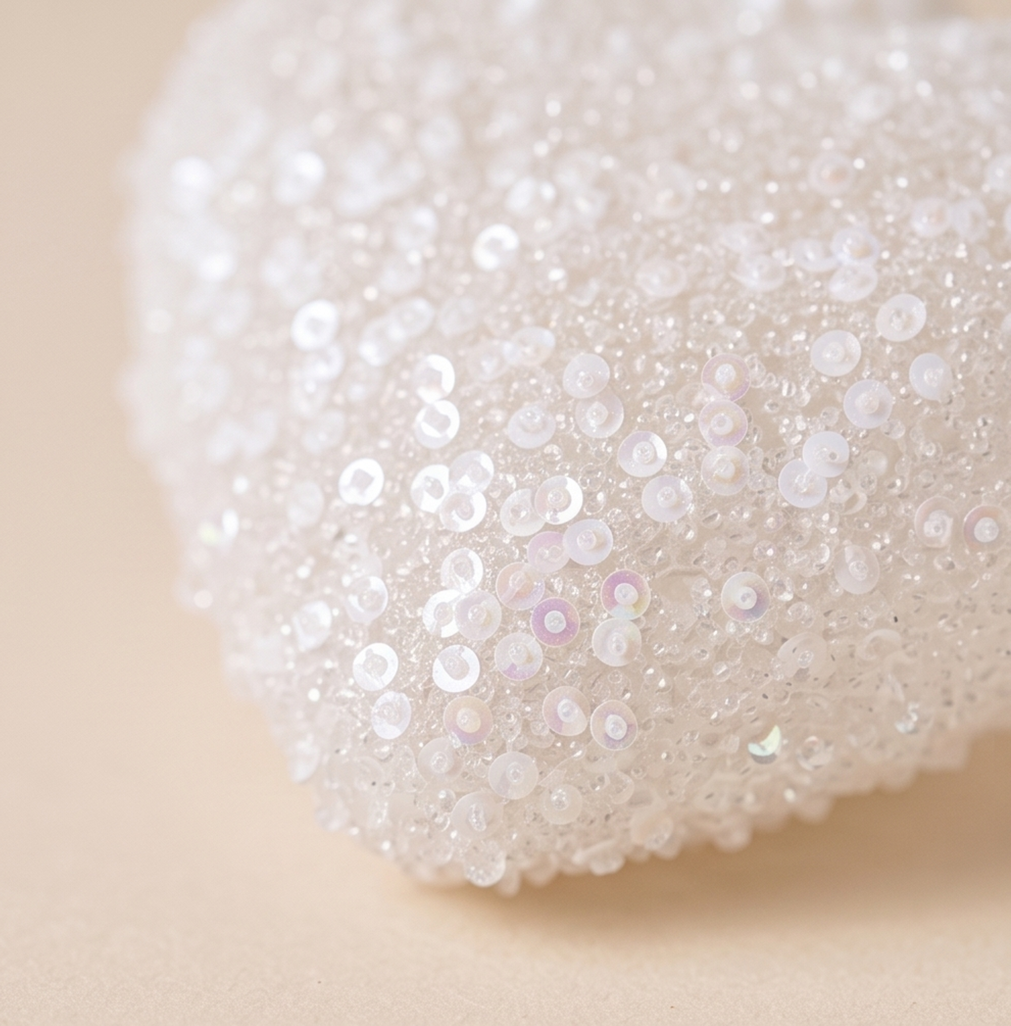 Cuore vetro glitter bianco