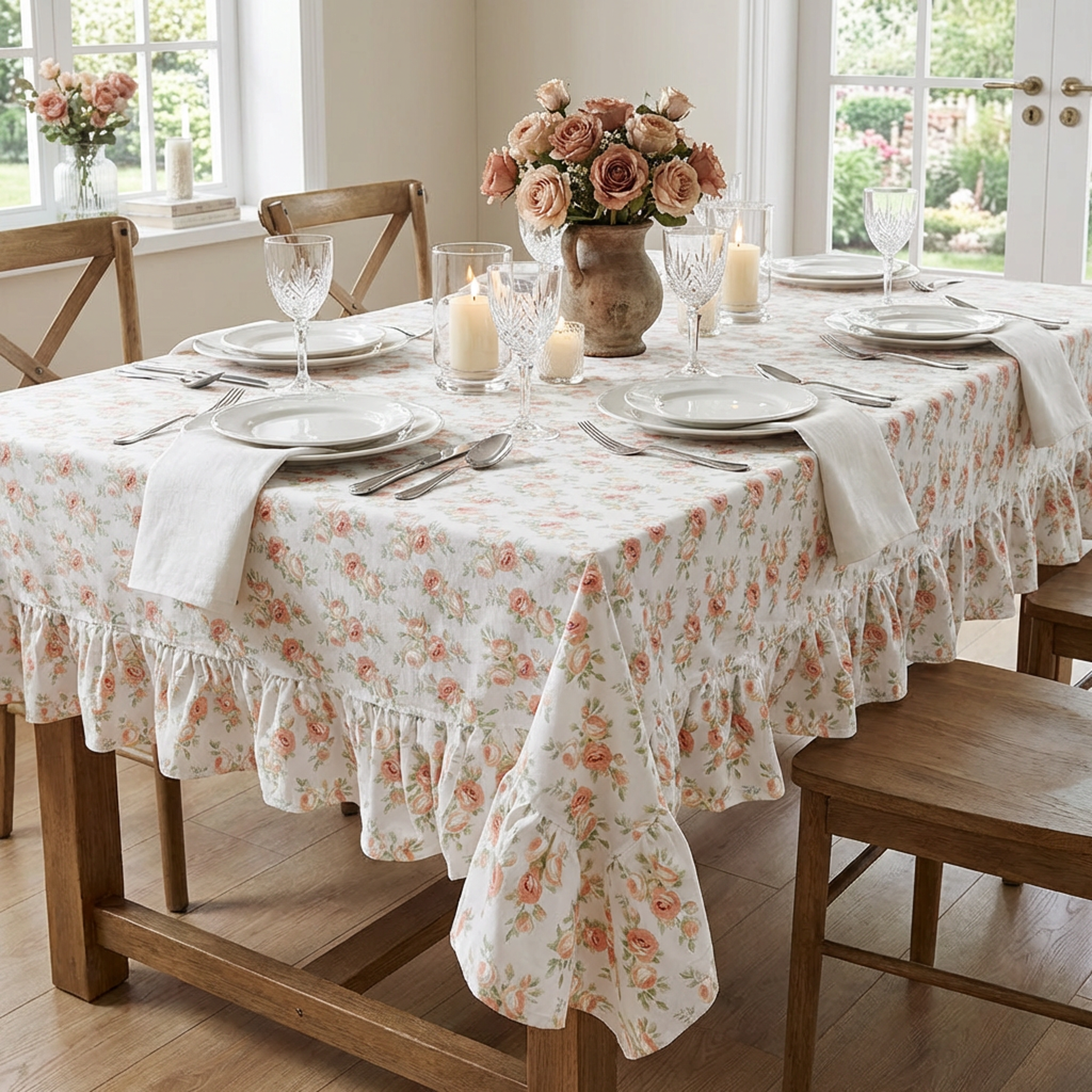 Tovaglia Annette con balza 160x200cm