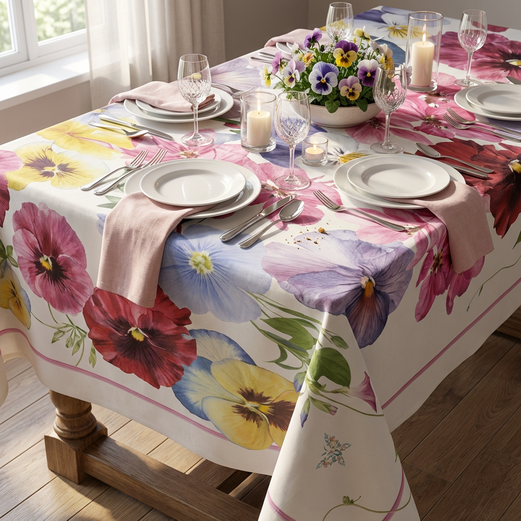 Tovaglia Bloom Viole 150x220cm Tovaglia