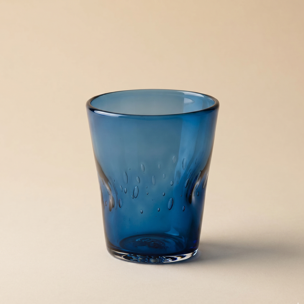Bicchiere in vetro soffiato Memento Dune Glass Deep blue
