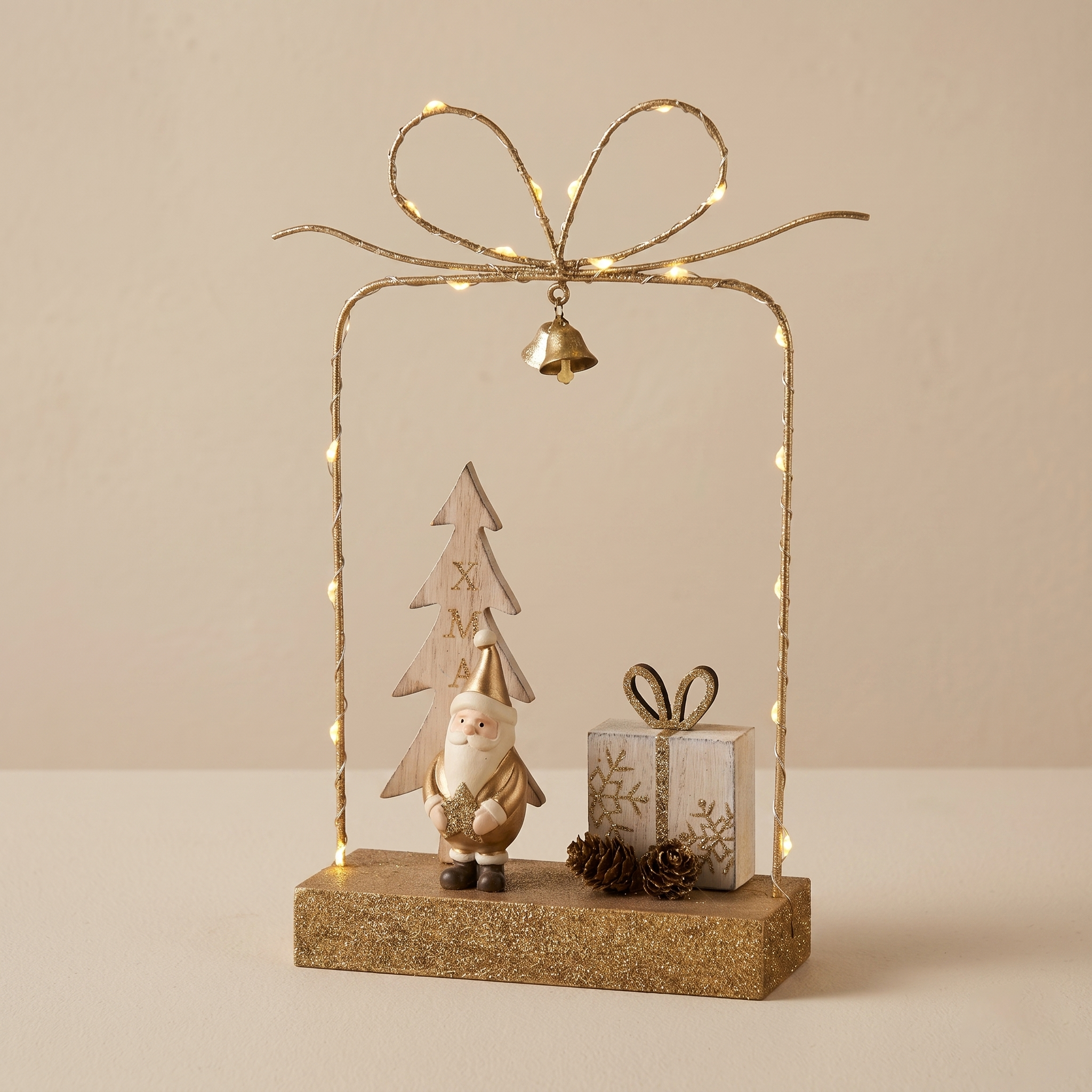 Decorazione led Fili di luce Babbo natale