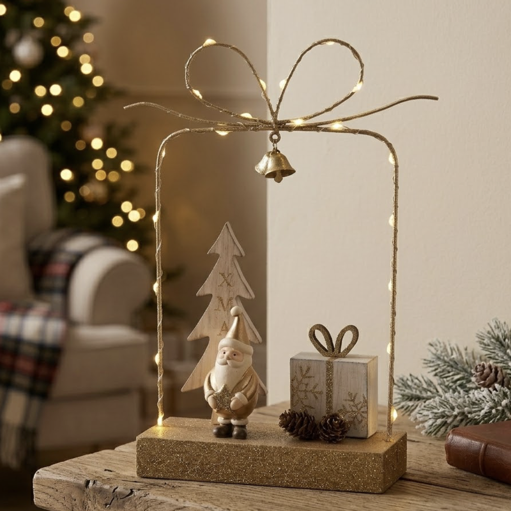 Decorazione led Fili di luce Babbo natale